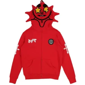 Red Glo Gang Man Zip Up Hoodie