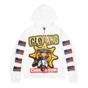 The Glo Boyz Worldwide Zip Up Hoodie (White)