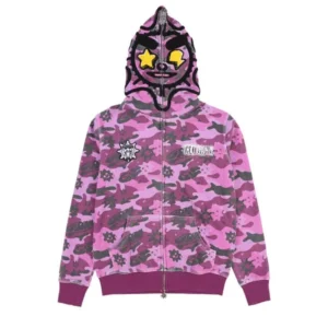 The Glory Full Zip Hoodie Purple Wash Camo